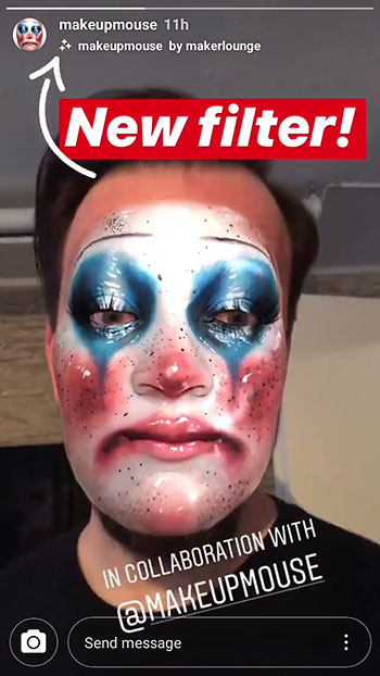 ako sťahovať masky Instagram - klaun