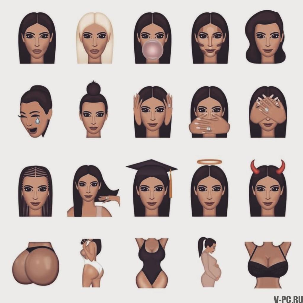 Kimoji pre Instagram od Kim Kardashian