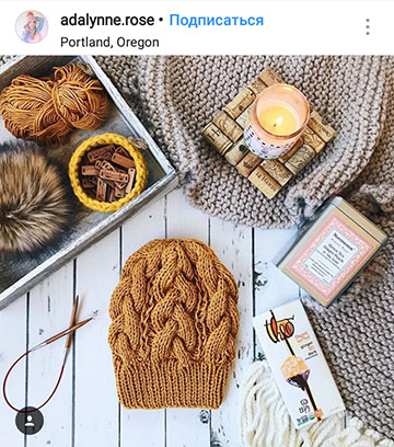 jesenné fotografické nápady pre instagram - rozloženie pleteného klobúka