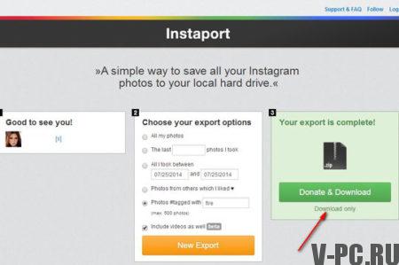 ako bezplatne sťahovať fotografie z Instagramu