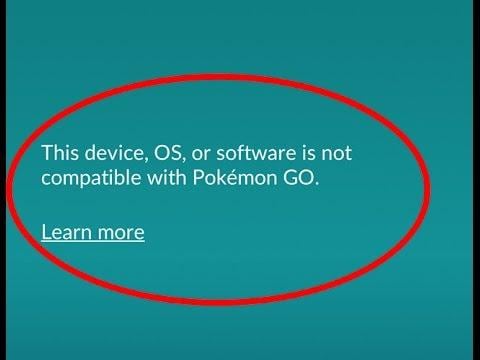 Screenshot chyby v Pokemon Go